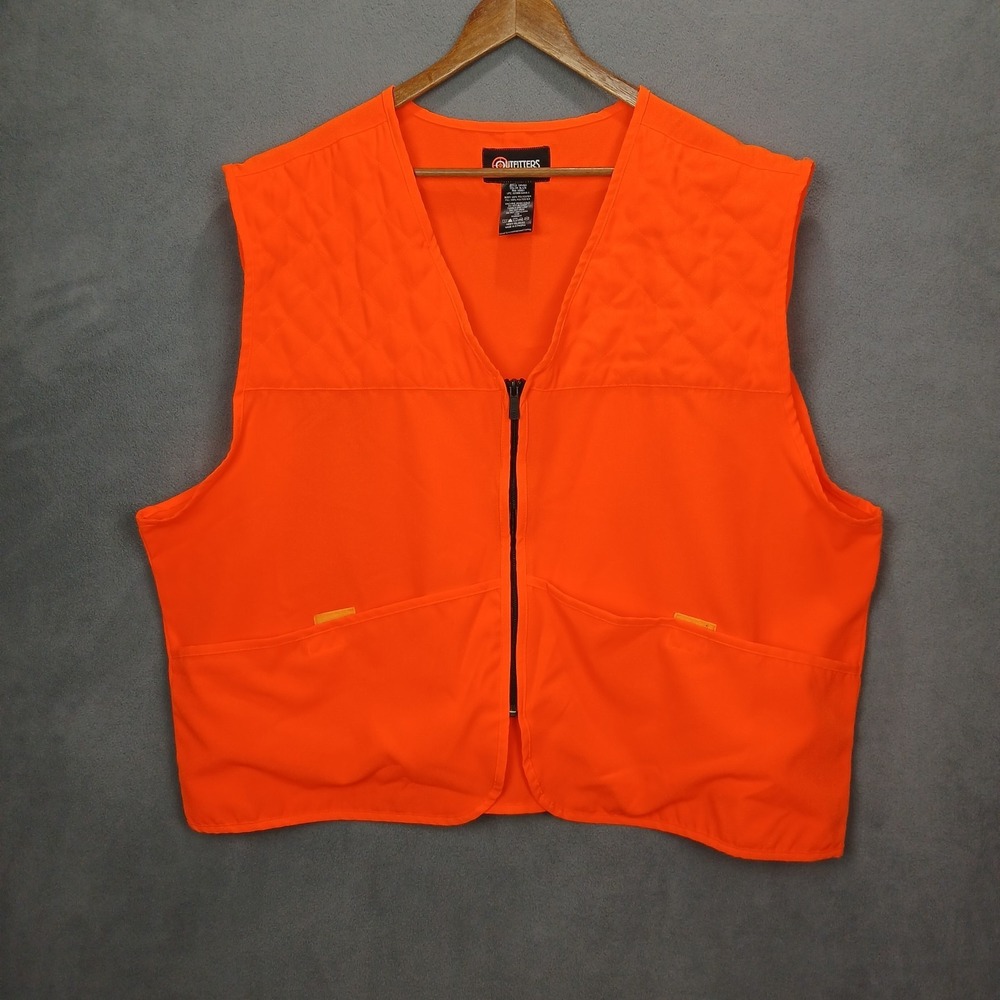 Outfitters Ridge Hunting Vest Orange Mens 2XL(50-52) Blaze Neck Full Zip Safety